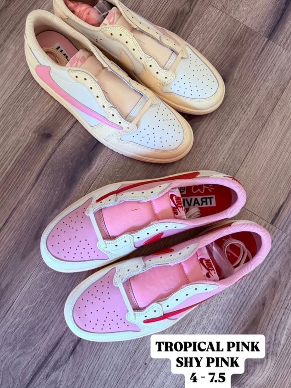 Nike Women’s Pink and Cream Low-Top Sneakers